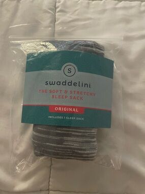Swaddelini Original baby Gray Striped Sleep Sack